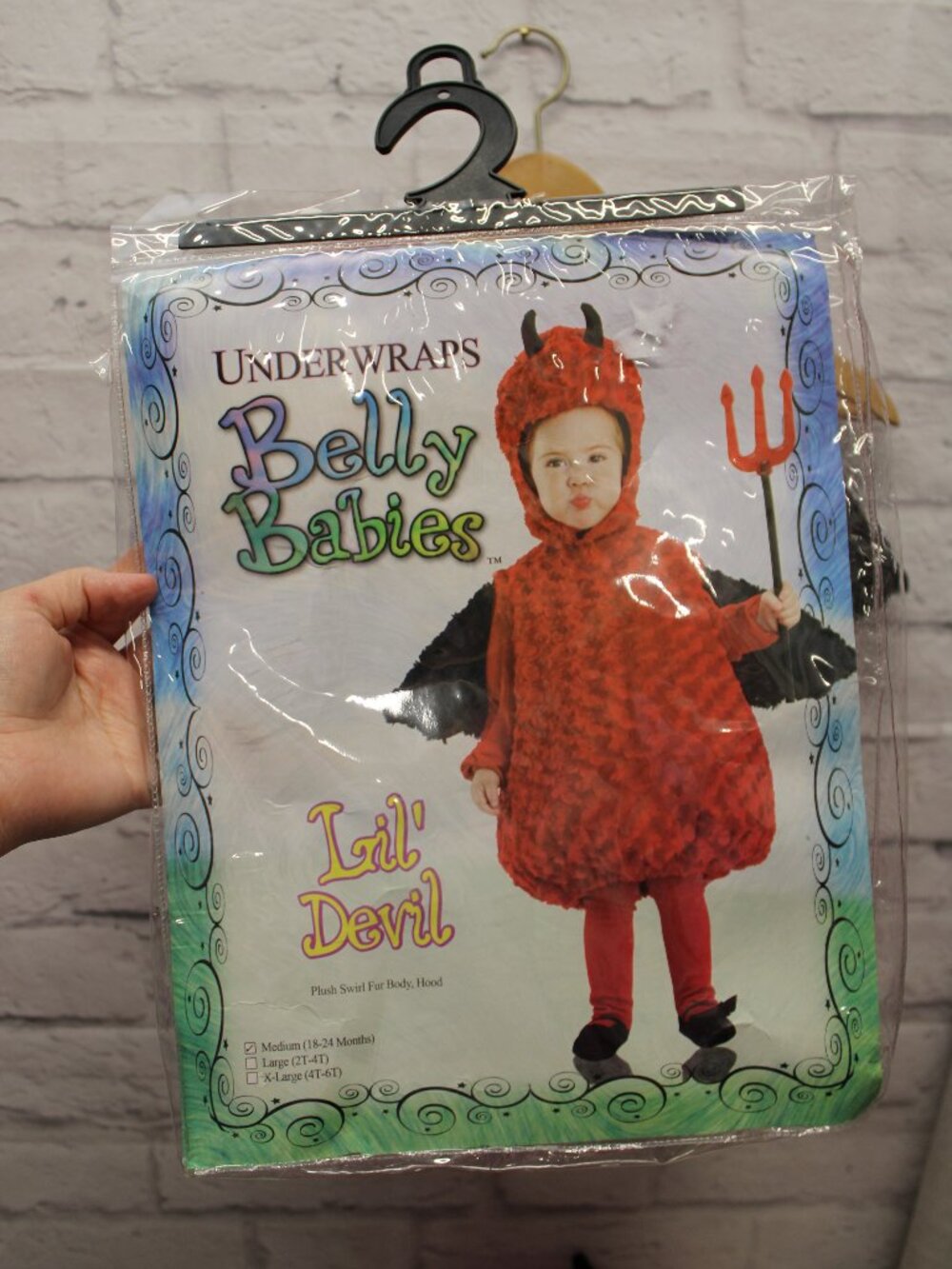 Underwraps Belly Babies Lil' Devil Medium 18-24 Months Red Plush Costume